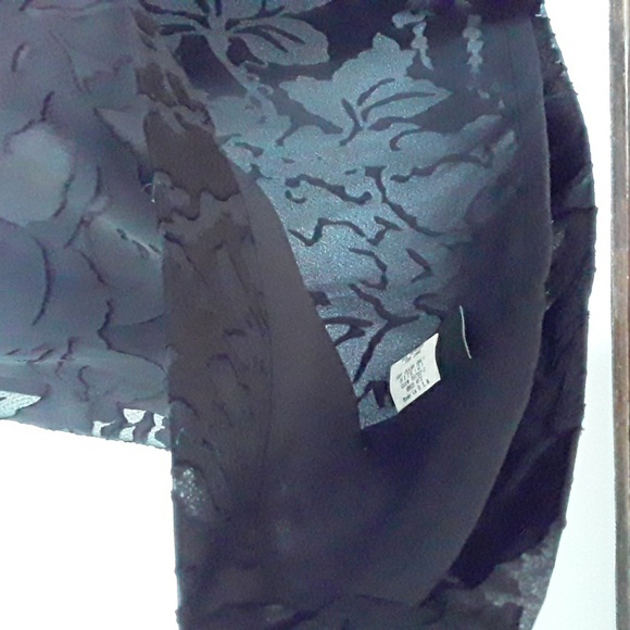 ⭐Laundry by Shelli Segal sheer black floral overlay dress midi/tea length 2Pet - Picture 9 of 15
